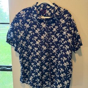 UNTUCKit Mens 100% Linen XXL SS Floral Button up Shirt Hawaiian Beach Cruise
